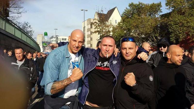 Oliver Borth (Hamburg Ultras), Holger Buchta (Rot-Front Kaiserslautern), Thorsten Sallay (Brigade Bohum) Köln 2014