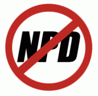 Symbolbild: Durchgestrichenes NPD-Logo