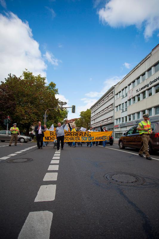 Demonstrationszug in der Bleichstraße.