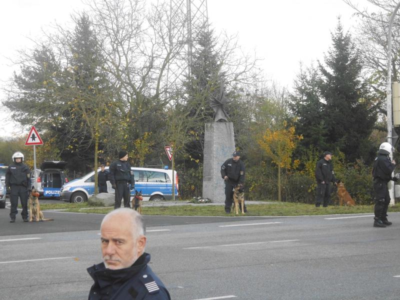 Hunde und Bullen schützen Denkmal