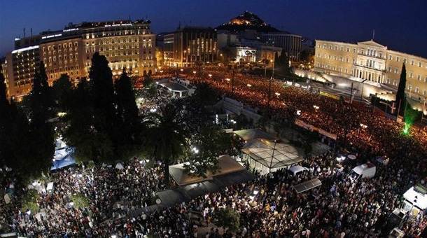 Besetzter Syntagma-Platz