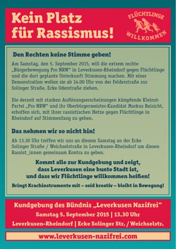 Kein Platz für Rassismus - Den Rechten keine Stimme geben!