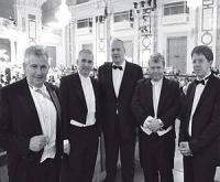 Andreas Mölzer (FPÖ), Andreas Molau (NPD), Patrik Brinkmann (KES) und Matthias Faust (Präsident der DVU).