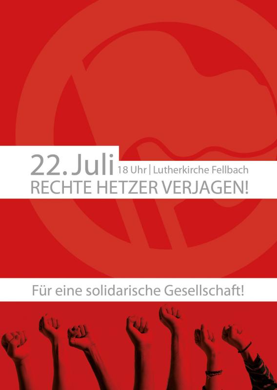 Fellbach: Rechte Hetzer verjagen! (Flyer vorne)