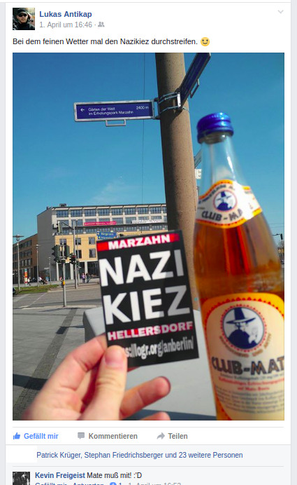 bekenntnis von  Lukas Lippitz zum Vandalismus auf facebook privat