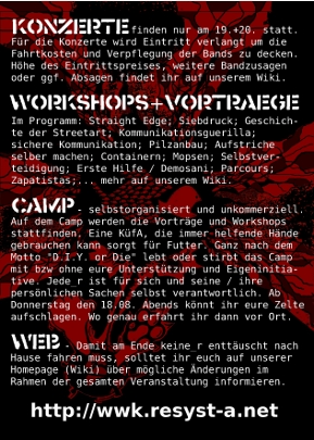 Flyer: Rückseite