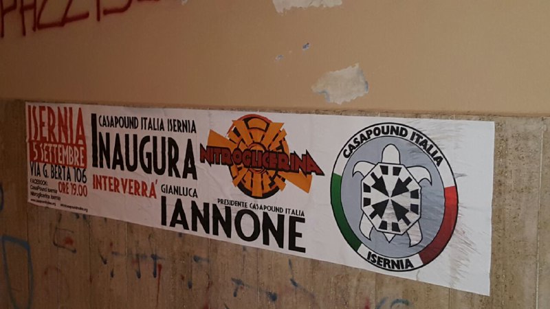 Einladung zur Eröffnung des CasaPound Stützpunkts Nitroglicerina in Isernia