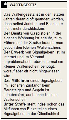 Infokasten: WAFFENGESETZ