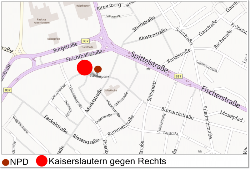 Karte Kaiserlautern gegen Rechts