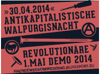 Banner Antikapitalistische Walpurgisnacht 2014