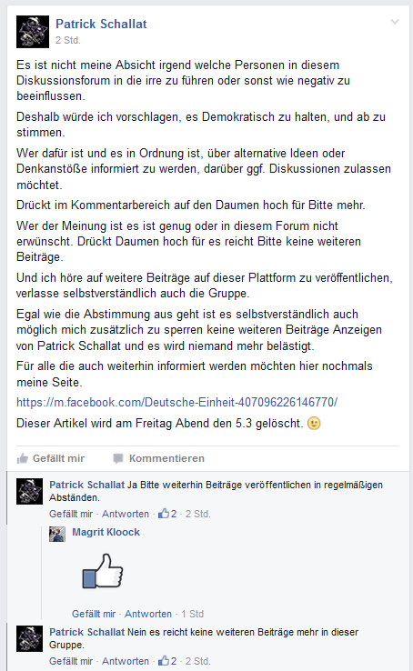 BILD 14: Umfrage/Abstimmung von Schallat in der Gruppe "Uetersen diskutiert"