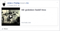 Jonas Freytag gedenkt Rudolf Hess