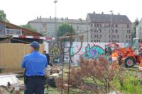 Die Polizei sei nur zur Unterstützung vor Ort, so Barbara Neidhart, Sprecherin Immobilien Basel.
