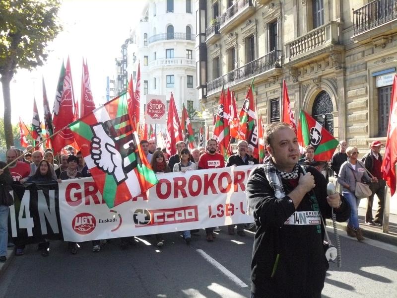 Demo Donostia CCOO und UGT