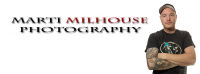 Martin Rollberg auf einem Banner für sein Projekt “Marti Milhouse Photography”