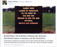Viktor Seibel bei Facebook #6, ein Herz für Rudolf Hess