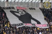 Banner der KBU beim Spiel gegen Babelsberg