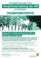 Flyer: Kundgebung gegen den Neujahrsempfang der AfD in Reutlingen