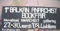 Plakat von der 1. anarchistischen Buchmesse in Ljubljana