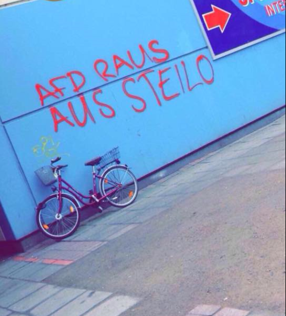 "AFD RAUS AUS STEILO". Quelle: FB.