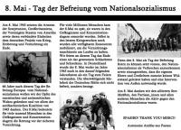 8. Mai - Tag der Befreiung vom Nationalsozialismus