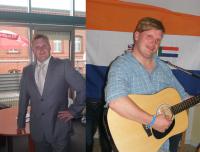 Ob im Büro mit Anzug oder mit Gitarre vor der Fahne des südafrikanischen Apartheidsregimes: Björn Brusak aus Frankfurt (Oder). (Quelle: facebook)