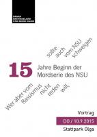 Flyer 15 Jahre Beginn der NSU-Mordserie