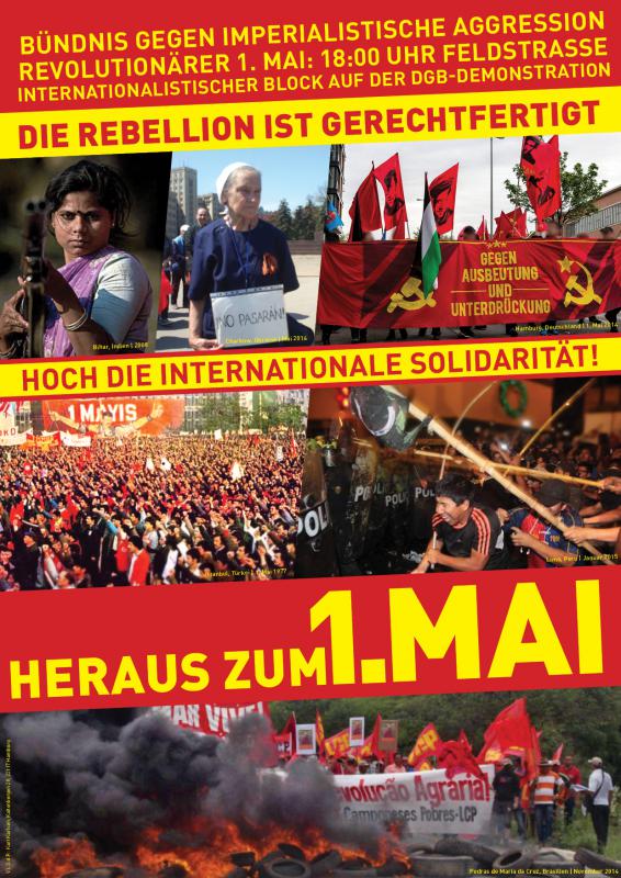 Plakat zum 1. Mai 2015 in Hamburg