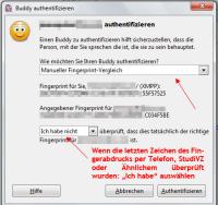 Buddy authentifizieren bei Pidgin mit OTR