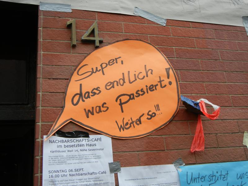 Sprechblase: Super das endlich was passiert