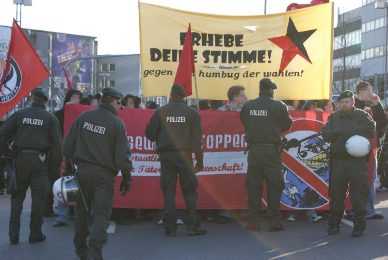 Demonstration wird behindert