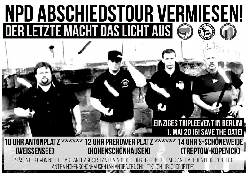 NPD Abschiedstour - Flyer und Plakat zum Verteilen