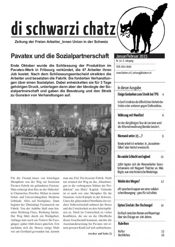 Titelseite der "di schwarzi chatz" Nr. 34