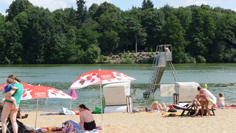 Blick vom Strandbad Plöt­zensee auf die Unglücks­stelle