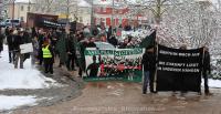 Neonazistischer Aufmarsch am 17. Januar 2016 in Genthin – am Transparent rechts Patrick Danz