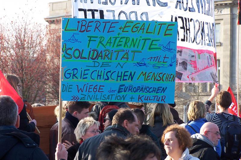 Solidarität mit Griechenland - Kundgebung Berlin