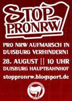 STOPPRONRW! Aufmarsch am 28.08. in Duisburg verhindern!