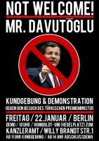 Plakat: Davutoğlu not welcome