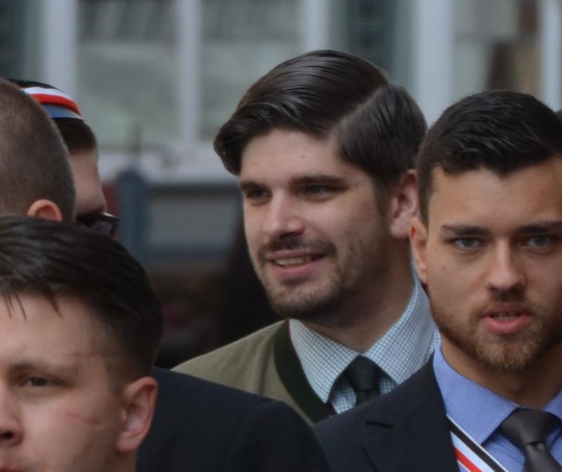 Philip Stein (Mitte), Marktfrühschoppen 2014 in Marburg