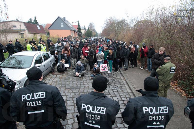 Blockade gegen den Aufmarsch