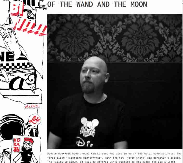 Kon­zer­tan­kün­di­gung mit SS-Totenkopf: „Of the Wand & the Moon“, Bi Nuu, April 2013