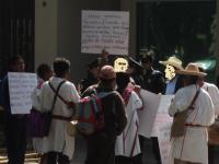 Proteste vor der Botschaft der Bundesrepublik Deutschland in Mexiko-Stadt