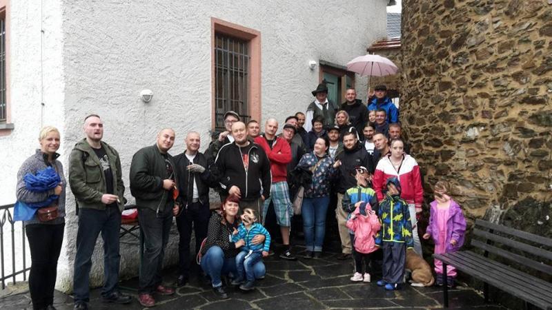 Gruppenbild der Wanderung auf der Burg Scharfenstein