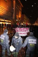Demonstration in Freiburg nach Hausdurchsuchungen bei Pressefotografen