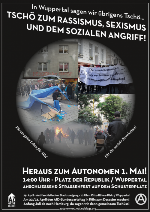 Autonomer 1. Mai 2017 in Wuppertal - Plakat