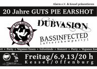 Flyer Guts Pie Earshot, Dubvasion und Bassinfected