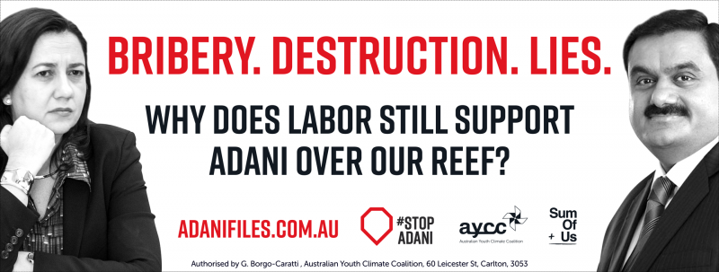 Palaszczuk & Adani billboard