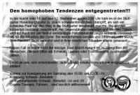 18.09.2010 - Homophoben Tendenzen entgegentreten!