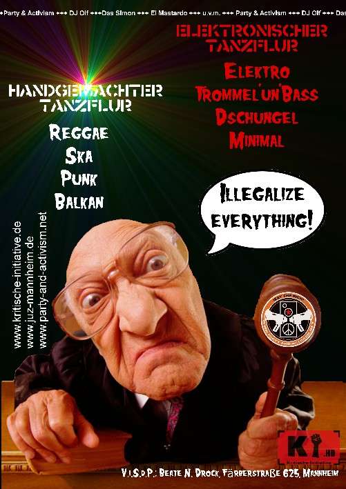 Rückseite Flyer, Anti-Repressions-Party, 18.12.2010, Mannheim