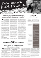 Wandzeitung: „Kein Mensch flieht freiwillig"